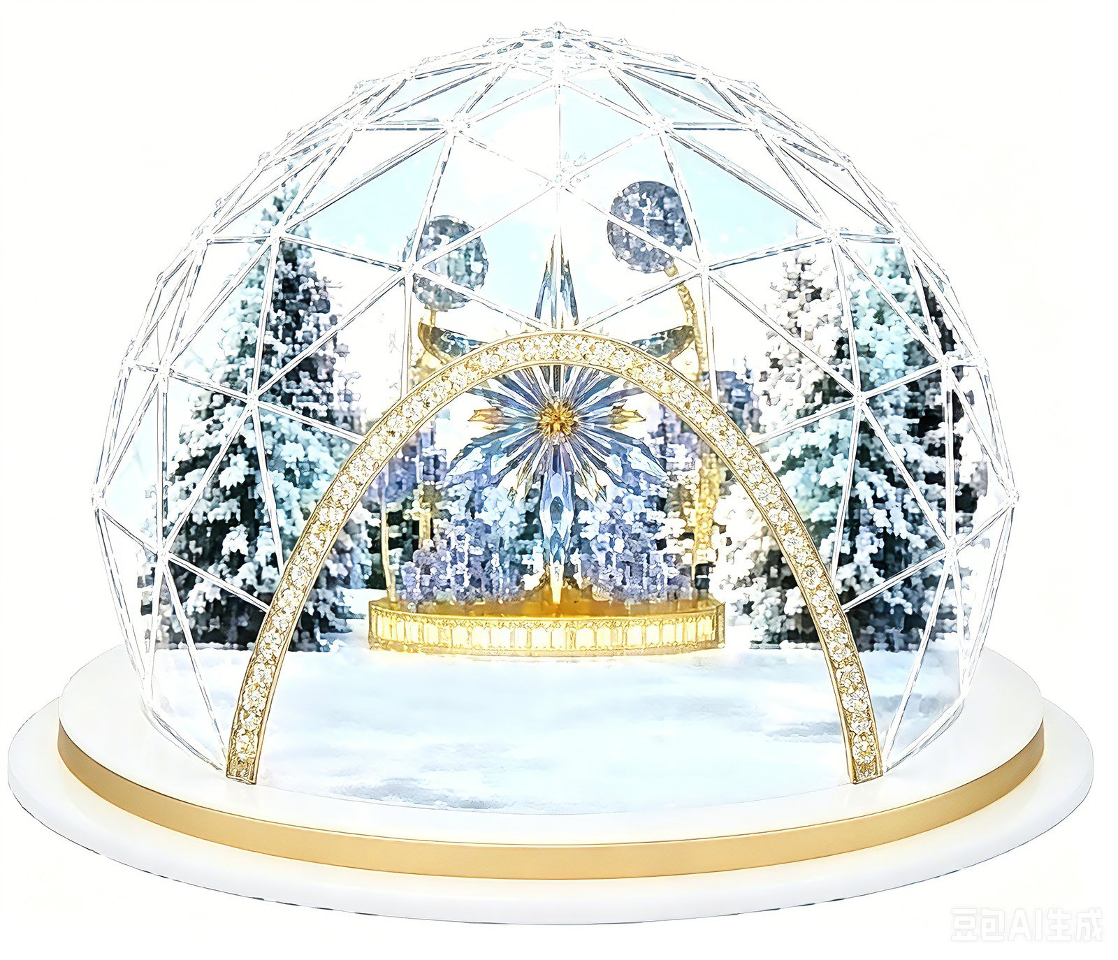 Holiday snow globe decor and lighting sculpture reference